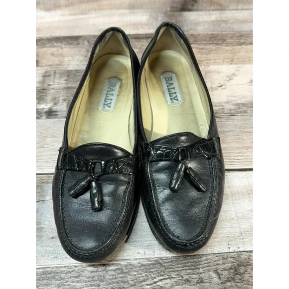 Bally Celeste Ballerina Women Flat Shoes Black Made in Italy Size 5 - Picture 5 of 13